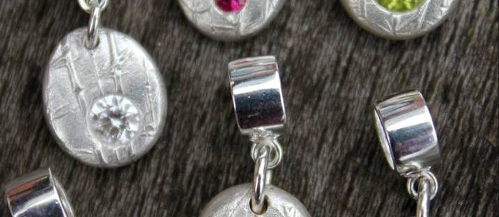 Birthstone pebble charms