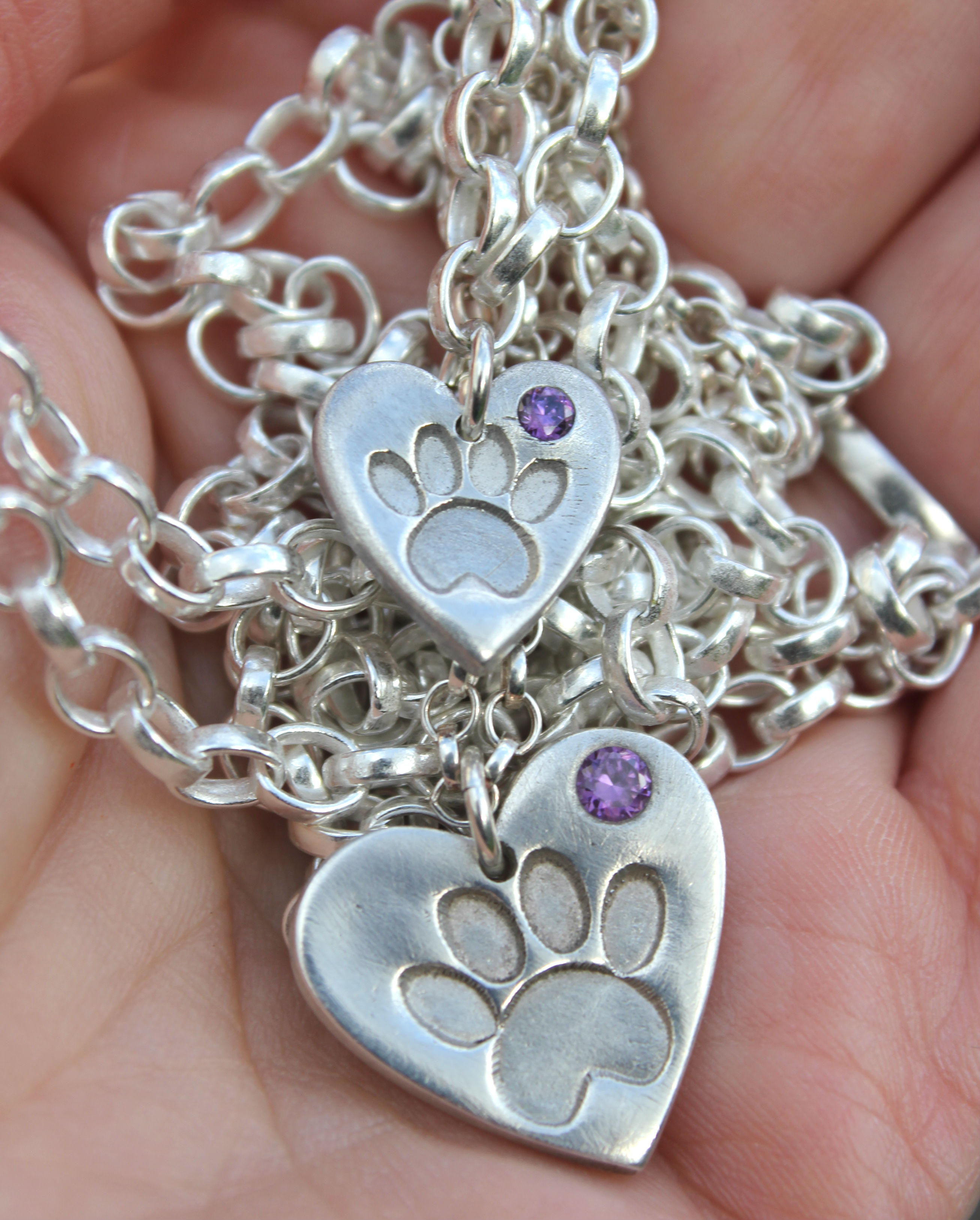 thumbnail image 2 of Authentic Origami Owl Silver Tone Enamel Charm – Dog/Cat Paw With Crystals – Floating Charm – Tiny Size 2 of 2