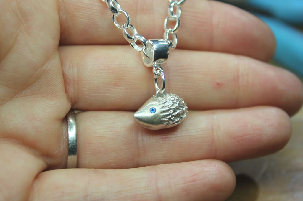 Solid silver hedgehog Pandora charm