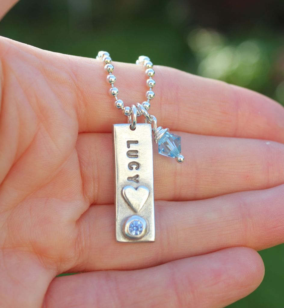 Name tag pendant, personalised name pendant